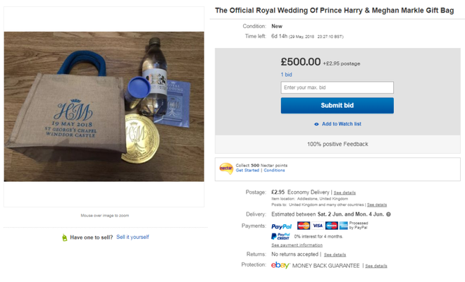 Quà cưới của Hoàng tử Harry và Công nương Meghan có gì đặc biệt mà người phụ nữ rao bán trên ebay với giá hơn 650 triệu đồng Quà cưới của Hoàng tử Harry và Công nương Meghan có gì đặc biệt mà người phụ nữ rao bán trên ebay với giá hơn 650 triệu đồng